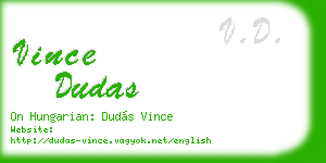 vince dudas business card